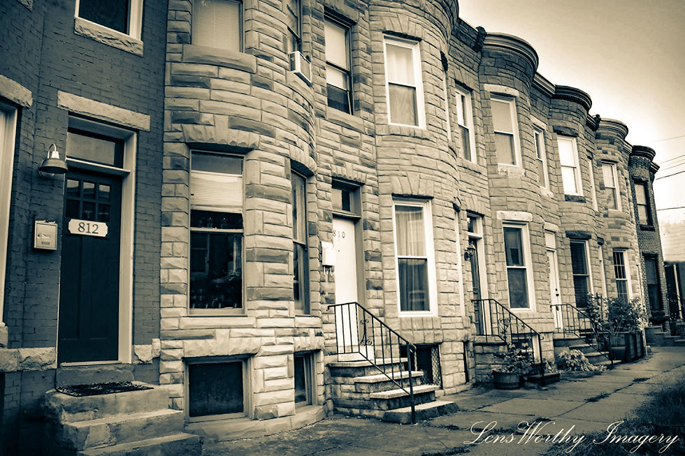 Thumbnail: Hampden,Baltimore Row Houses Print 8x11 Print