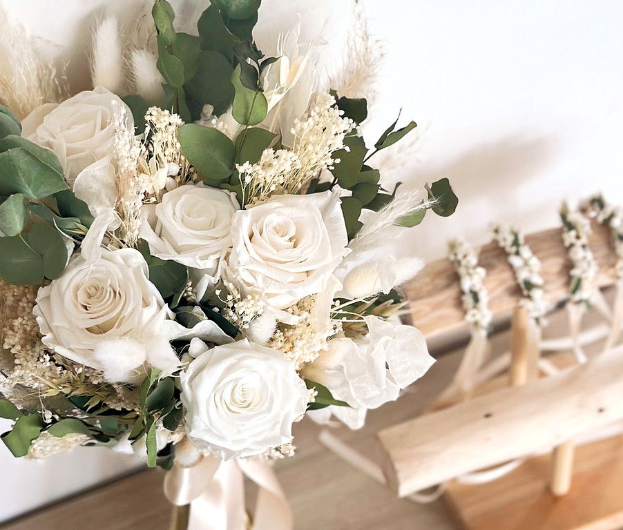 fleurs séchées bouquet fleuriste