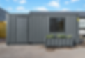 A modulat and durable shipping Container office and living space.