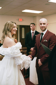 Bride and Groom during courthouse wedding ceremony in Auburn NY