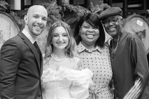 Guests celebrating at Prison City North Brewing wedding reception