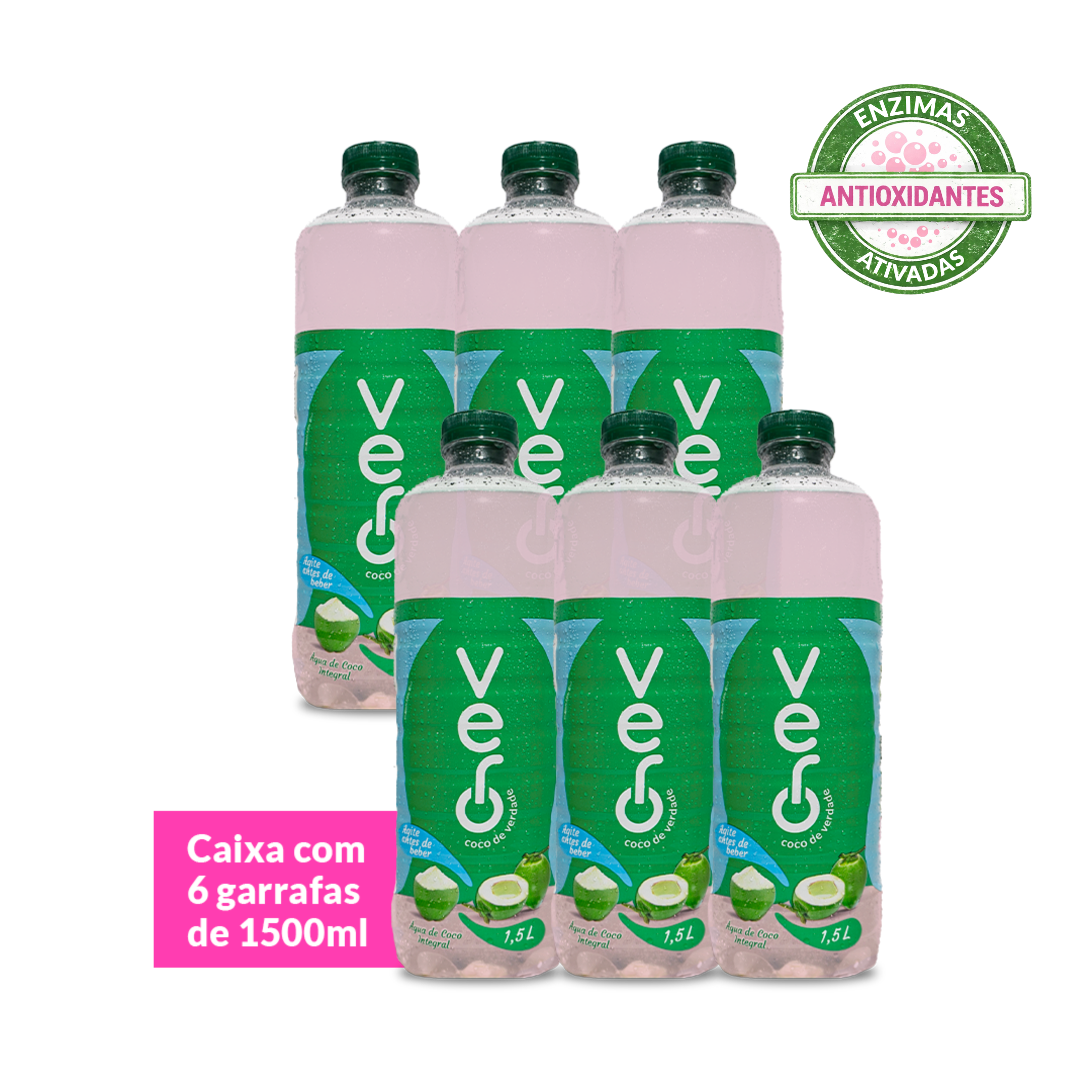 ÁGUA DE COCO PINK 1500ML - PACK COM 6 GARRAFAS