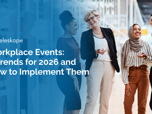 Office colleagues at a workplace event