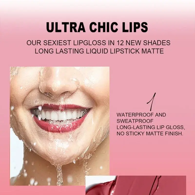 Thumbnail: 6 Colors Matte Velvet Sexy Lip Gloss Waterproof Long-Lasting Non-stick Cup Lip G