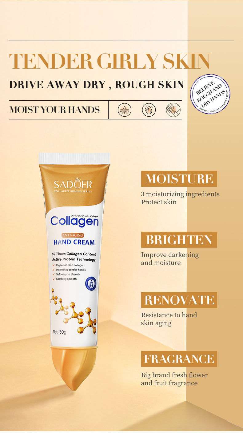 Thumbnail: SADOER Collagen Hand Cream Hands Skin Friming skincare Moisturizing Brightening 