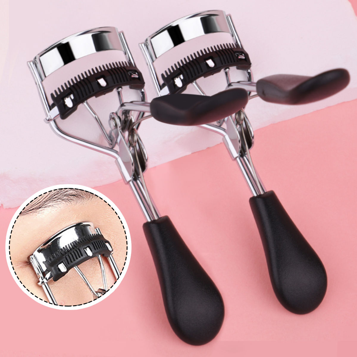 2 classic comb eyelash curlers with a variety of colors to choose from, stainles