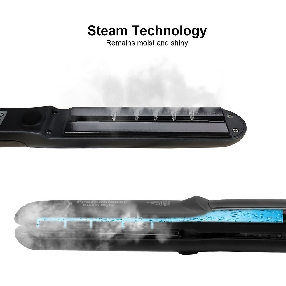 Thumbnail: Steam Hair Straightener Professional Ceramic Vapor Flat Iron 450℉ Fast Heat Ar