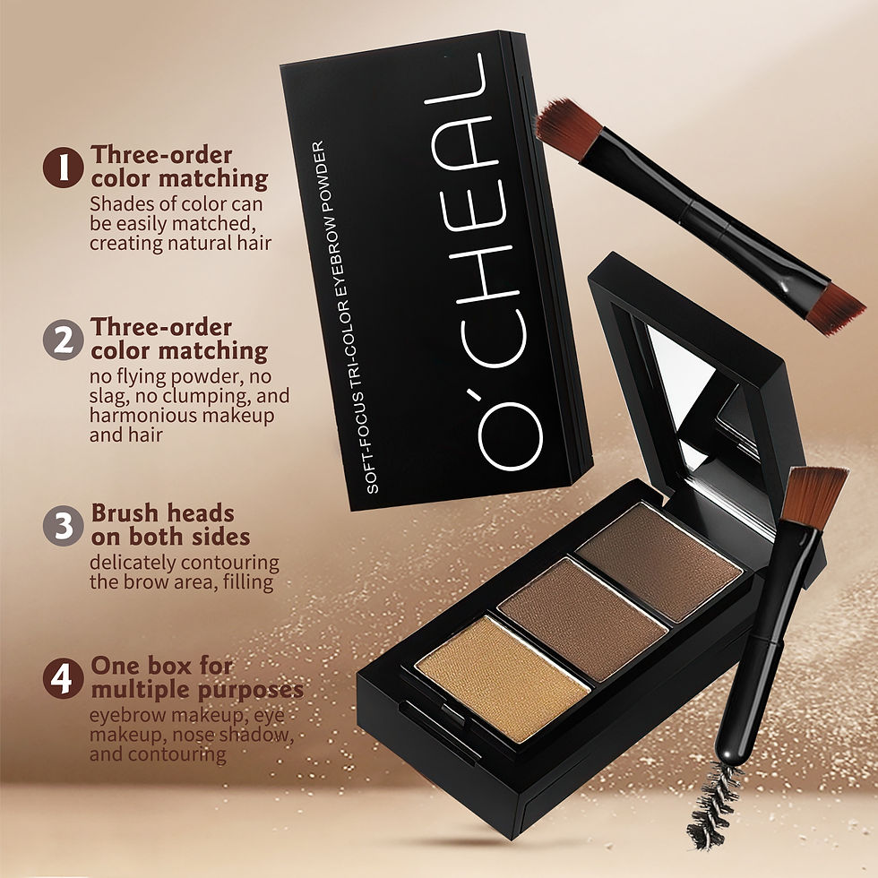 Thumbnail: Ocheal 3Color Eyebrow Powder Black Brown Lift Eyebrow Professional Waterproof Co