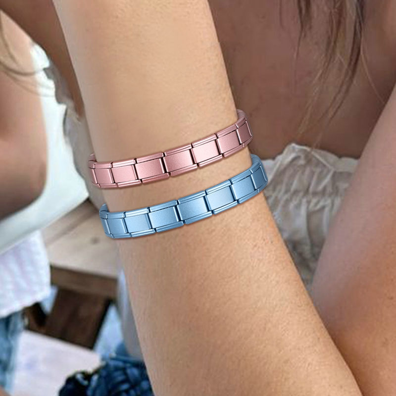 Thumbnail: New Women's Men's Jewelry DIY 9MM Width Italian Elastic Charm Bracelet Solid Col