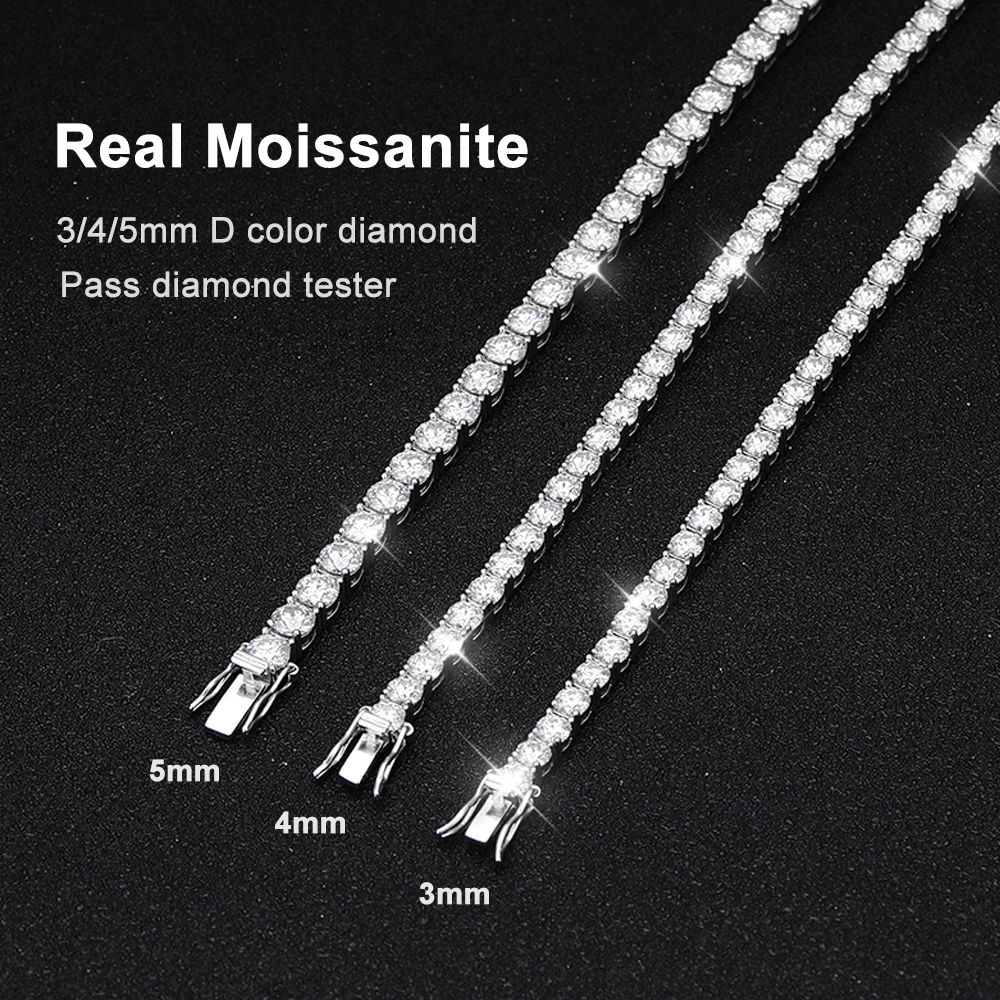 KNOBSPIN D VVS1 Moissanite Tennis Bracelet Original s925 Sterling Silver Plated