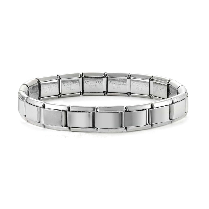 Thumbnail: New Women's Men's Jewelry DIY 9MM Width Italian Elastic Charm Bracelet Solid Col