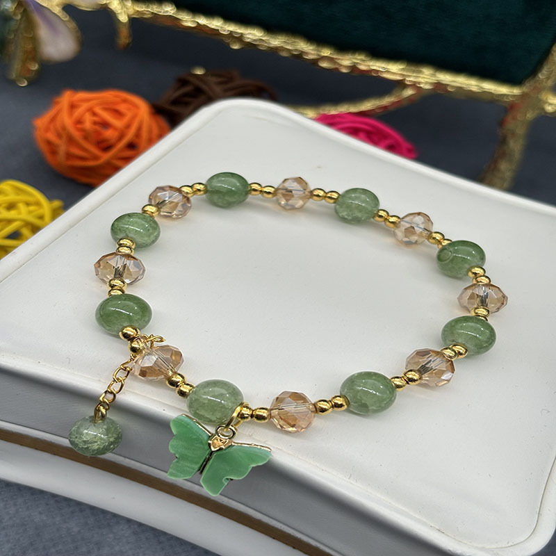 Thumbnail: IFYOUOO Gogerous Beaded Bracelet With Butterfly Pendant Trendy Glass Beads Brace