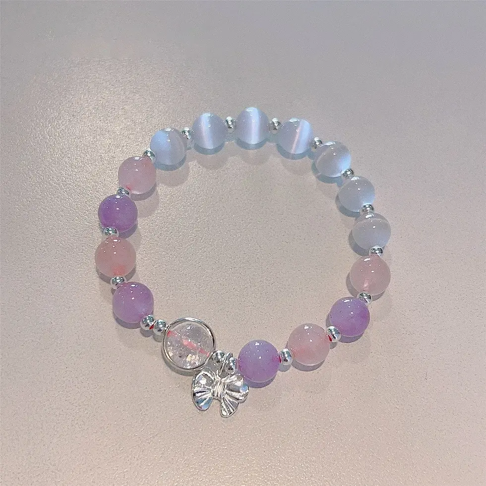Thumbnail: Niche Design Star Chain Tassel Bracelet for Women Fantasy Blue Crystal Beads Ela