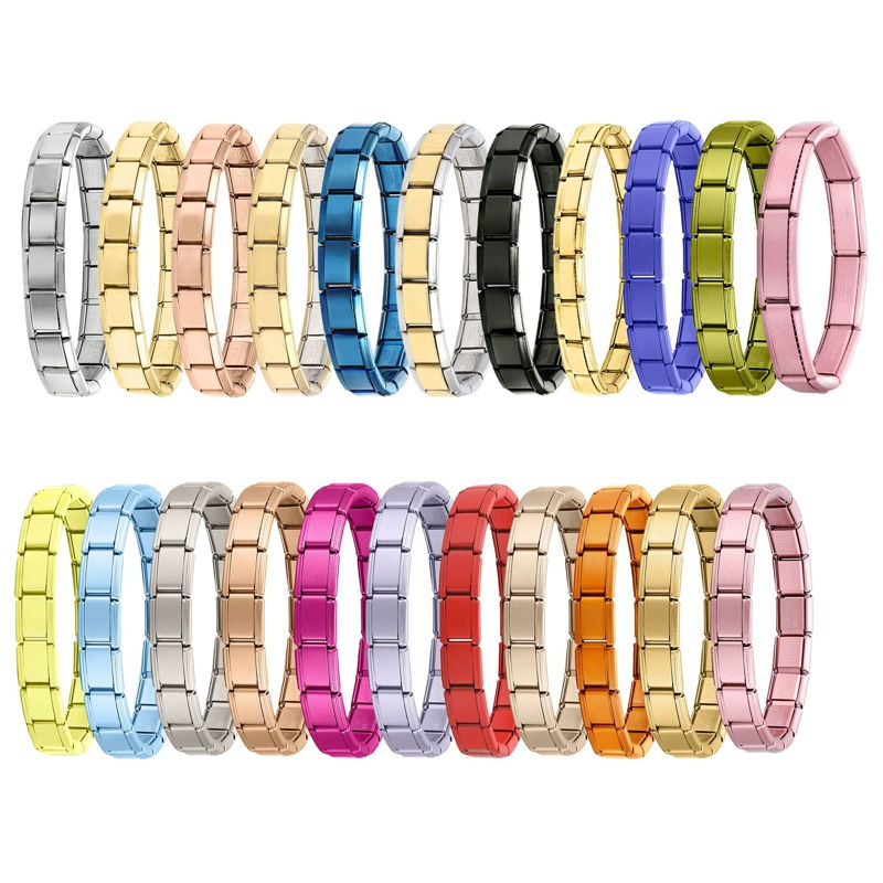 Thumbnail: New Women's Men's Jewelry DIY 9MM Width Italian Elastic Charm Bracelet Solid Col