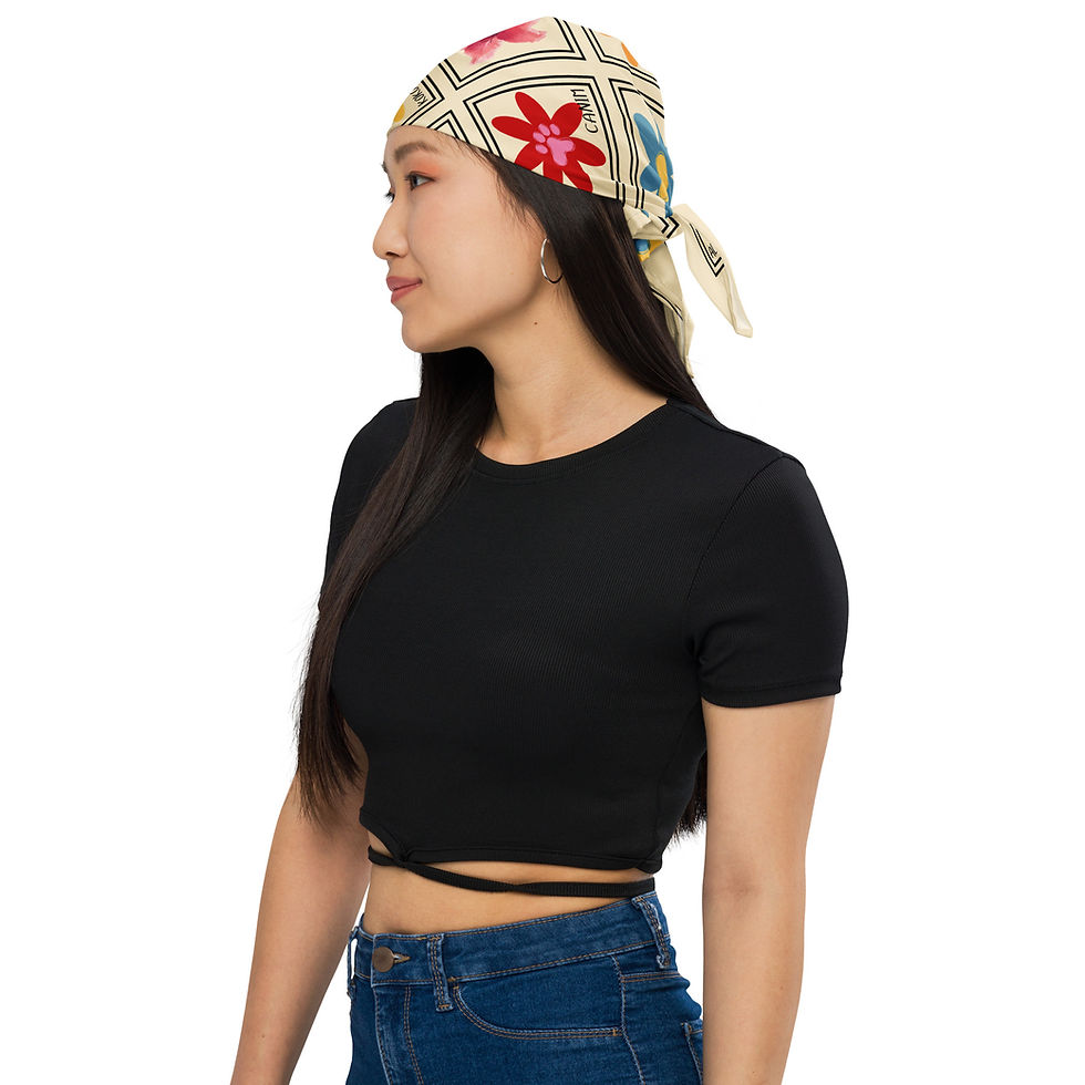 Thumbnail: All-over Print Bandana - Squared Flower