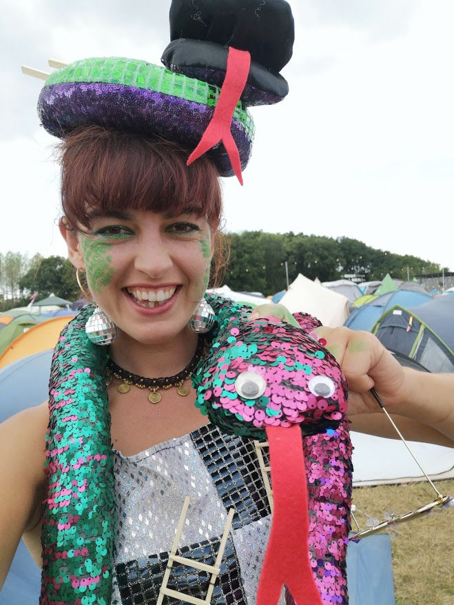 Thumbnail: Sequin Snake Scarf, Costume Accessory, Gift for a Snake Lover
