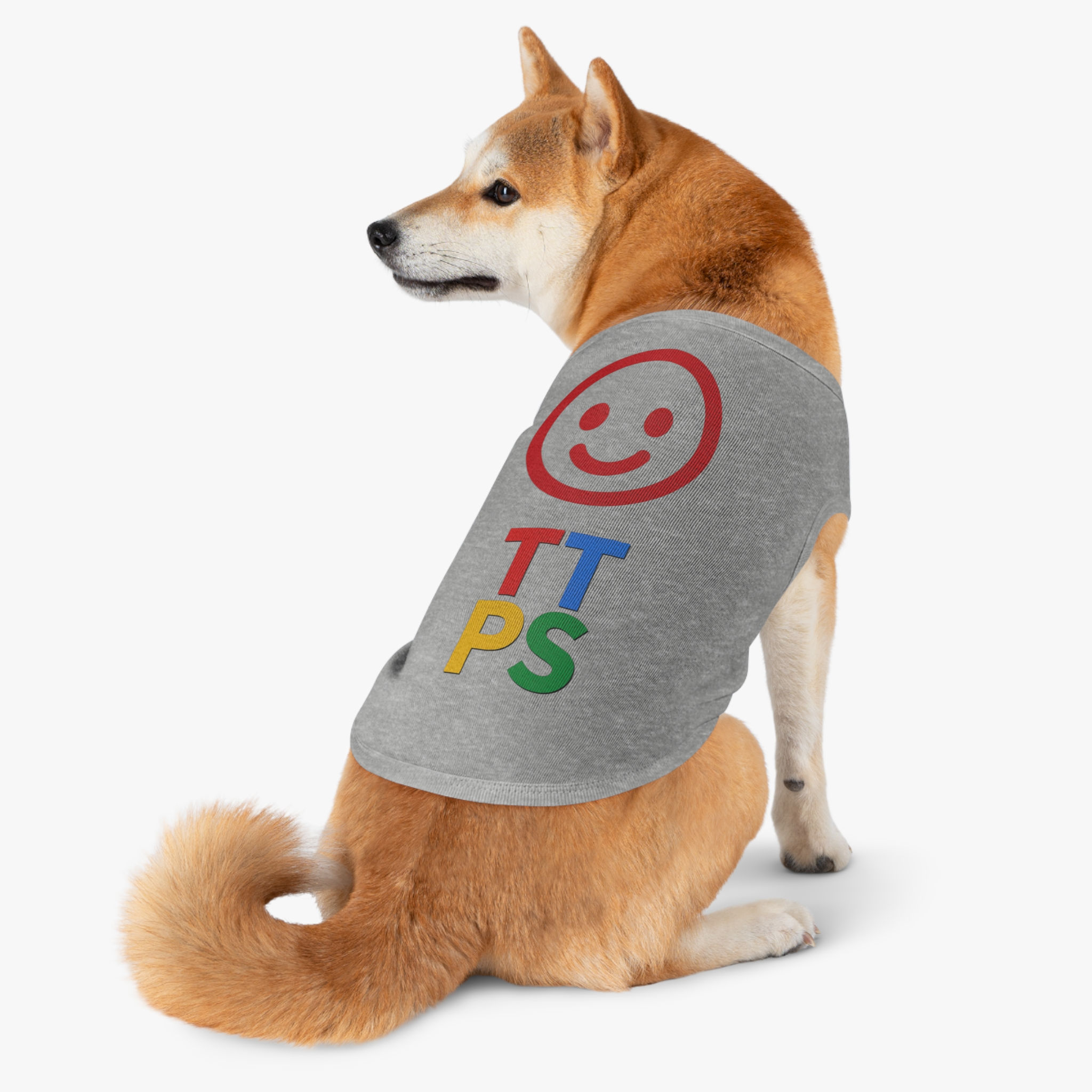 Large — Pet Tank Top — Colorful Smiley Logo Tee for Small Dogs (TTPS Design)