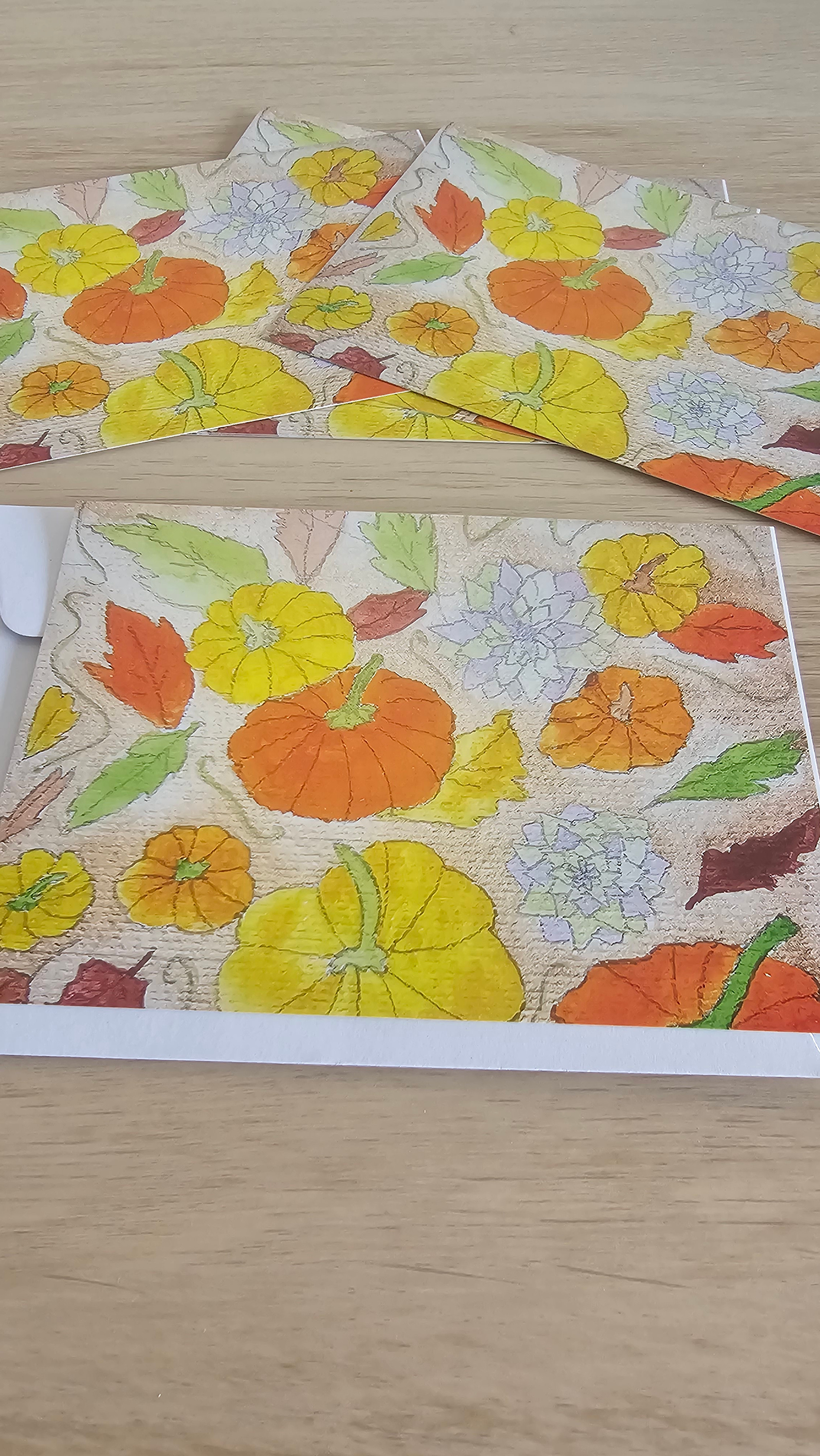 Carte illustrée- Automne- Citrouilles