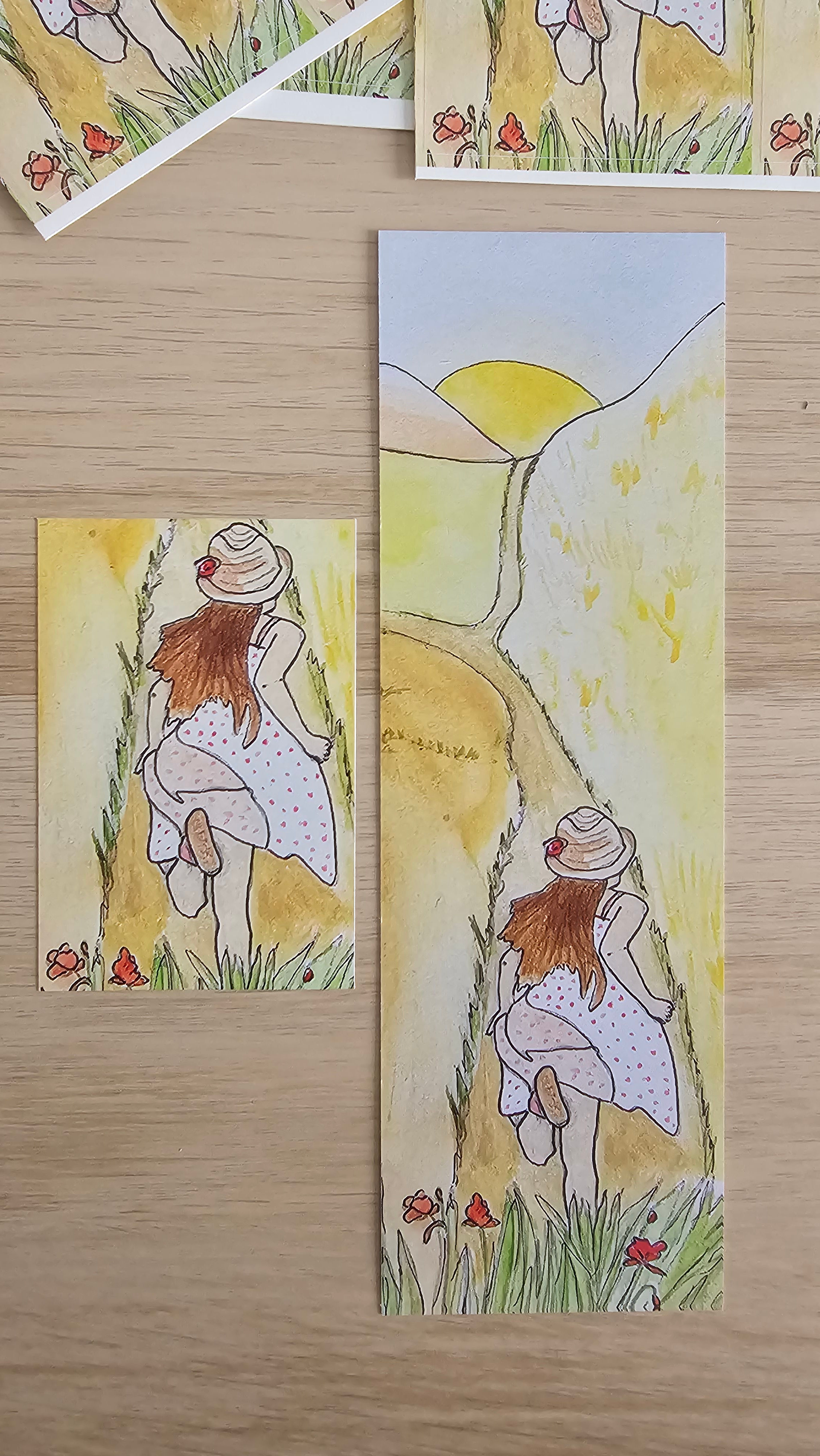 Kit papeterie- Marque pages + Sticker "en chemin"