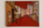 Thumbnail: Painting Street View Of Prague In Red on wall