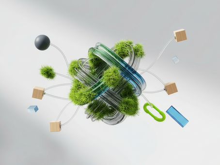 An abstract 3D shape resembling an atomic nucleus, representing Sorai's AI sandbox expertise