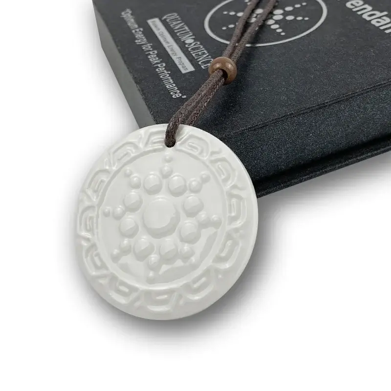 Thumbnail: "Sunflower Health Stone Pendant – White Ceramic Necklace with Gift Box"