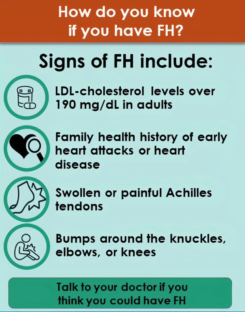 Infographic about familial hypercholesterolaemia diagnosis