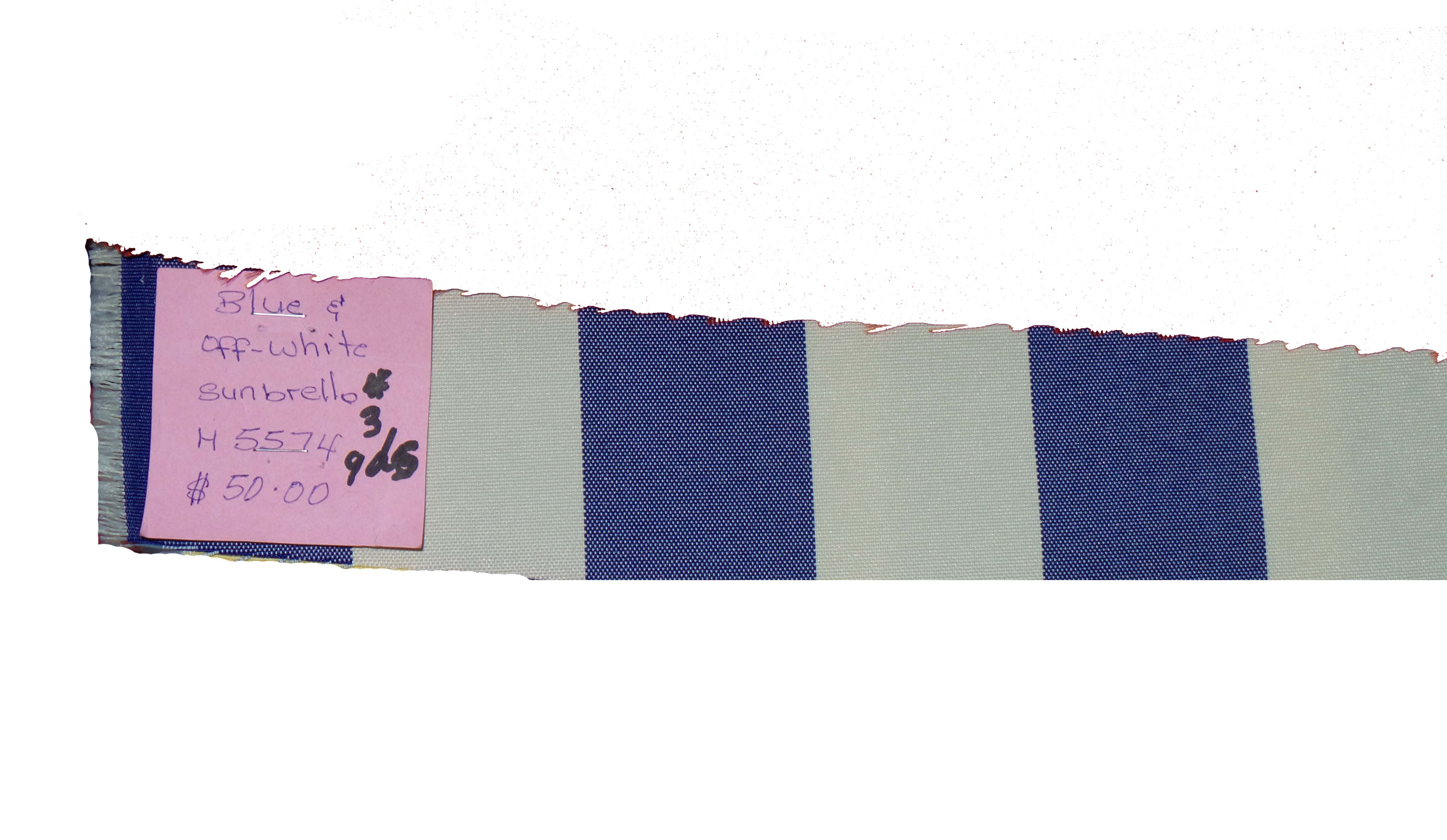 Blue & Off-White Sunbrella Fabric