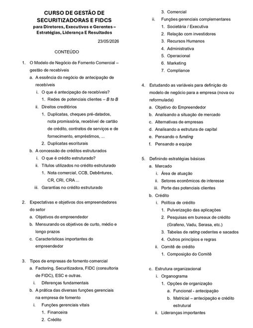 texto sobre Conteúdo programático 