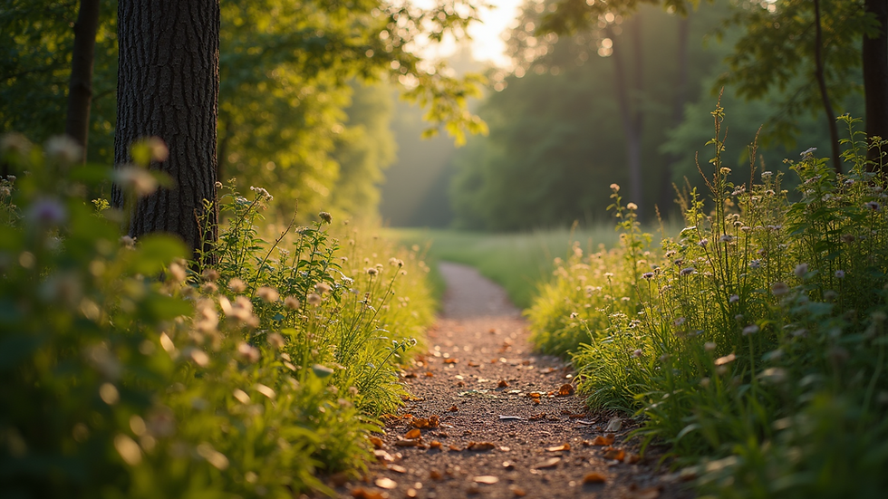 High angle view of an outdoor nature trail