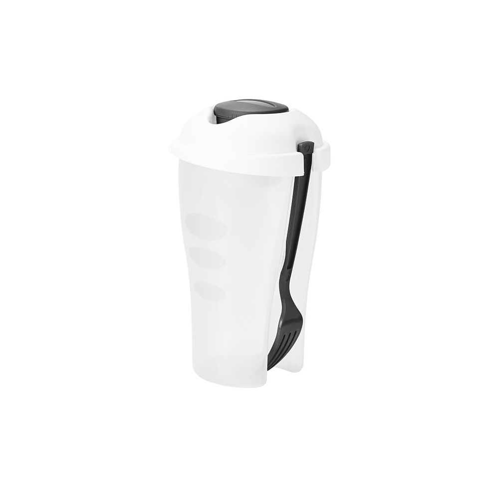Miniatura: 5 Copo Para Salada Com Garfo E Molheira 850 Ml