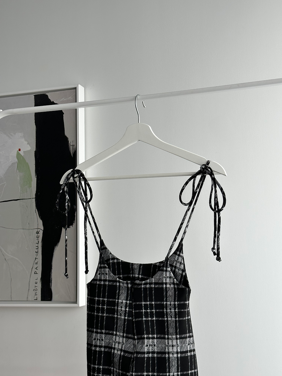 Thumbnail: BLACK PLAID SUSPENDER DRESS