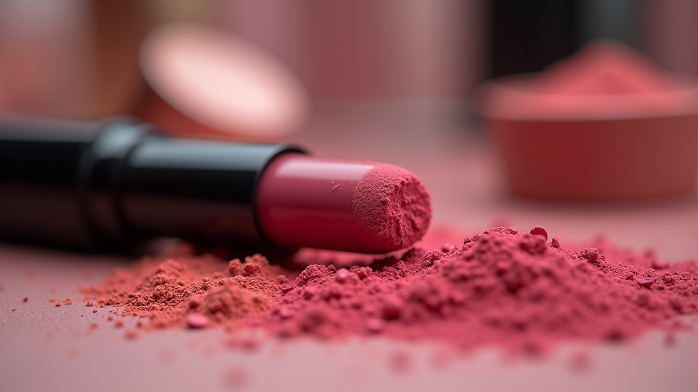 Close-up view of a professional lip blush machine and pigments