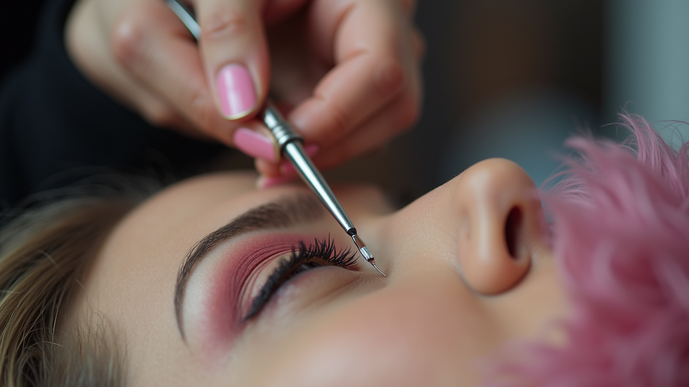 Close-up view of a beauty salon with permanent make-up tools
