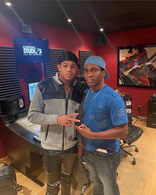 Aaron Bing and YK Osiris in CeAaron Bing and YK Osiris in Century Studios A control roomntury Studios A control room