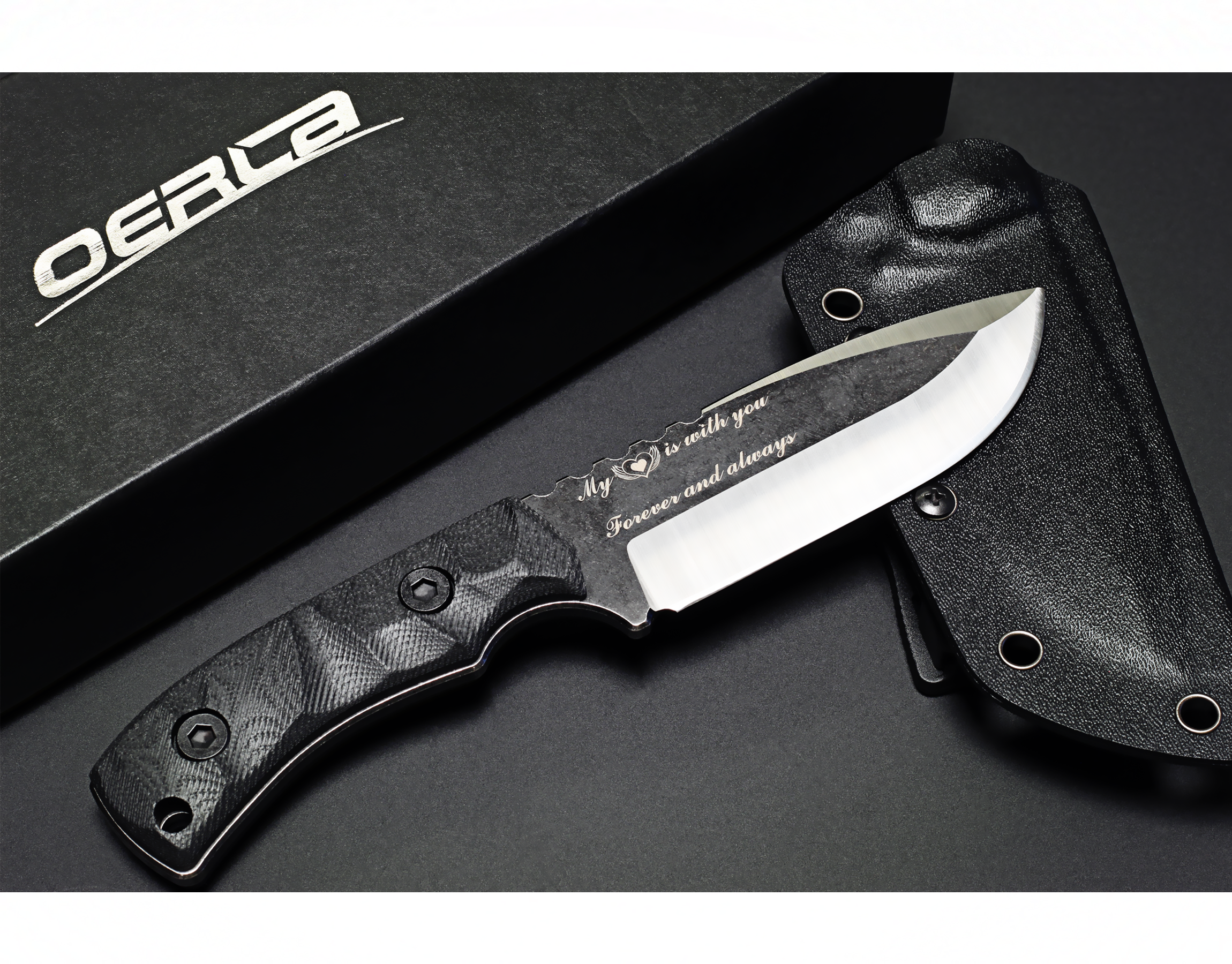 OERLA DE-0014 Personalized Engraved Gift Fixed Blade Camping Knife