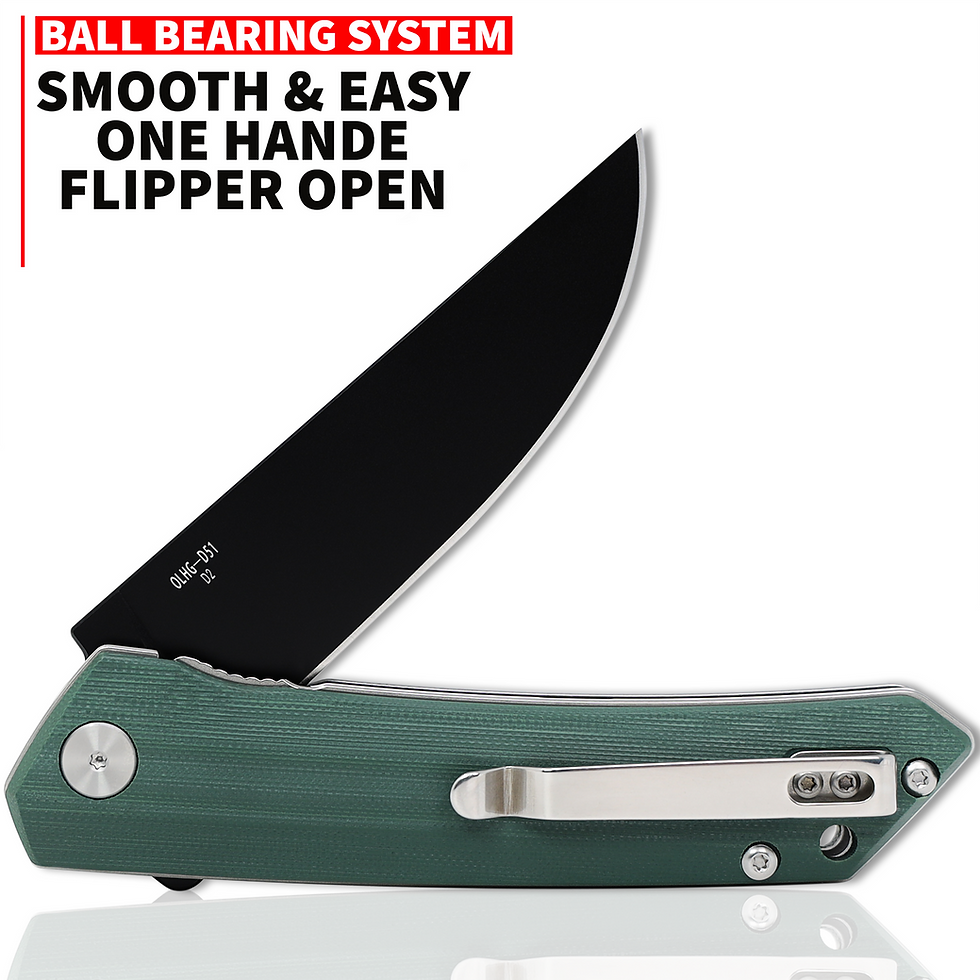 Thumbnail: OERLA OLHG-D51 EDC Folding Pocket Knife 3.9" D2 Steel Blade with G10 Handle