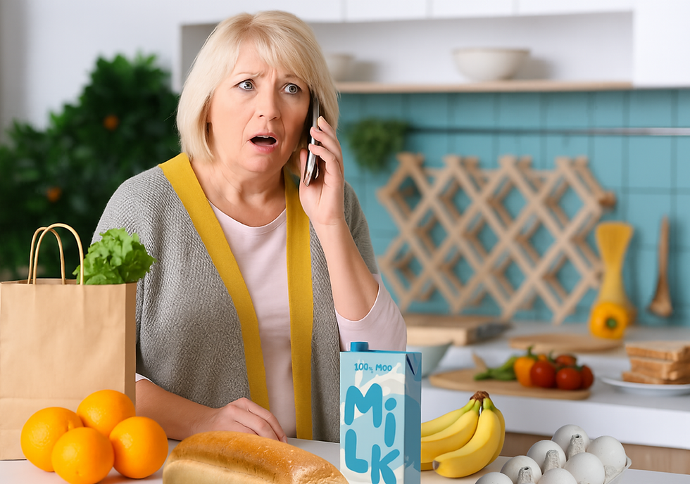woman in the kitchen talking on the phone