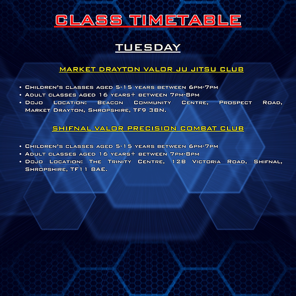VCS CLASS TIMETABLE (TUESDAY)