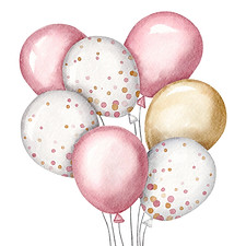clipart pink balloon bundle