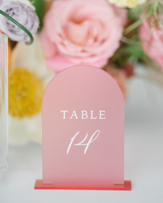 pink table number