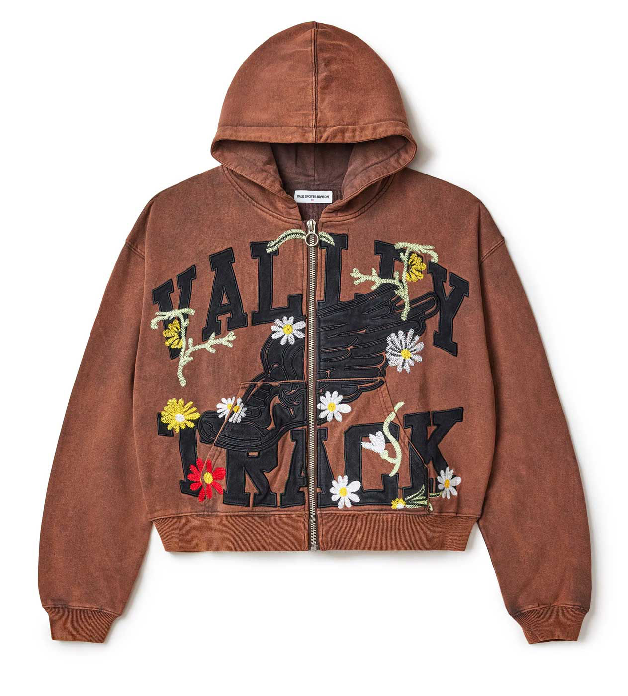 VALE FOREVER HARMONY GARDEN ZIP UP HOODIE BROWN