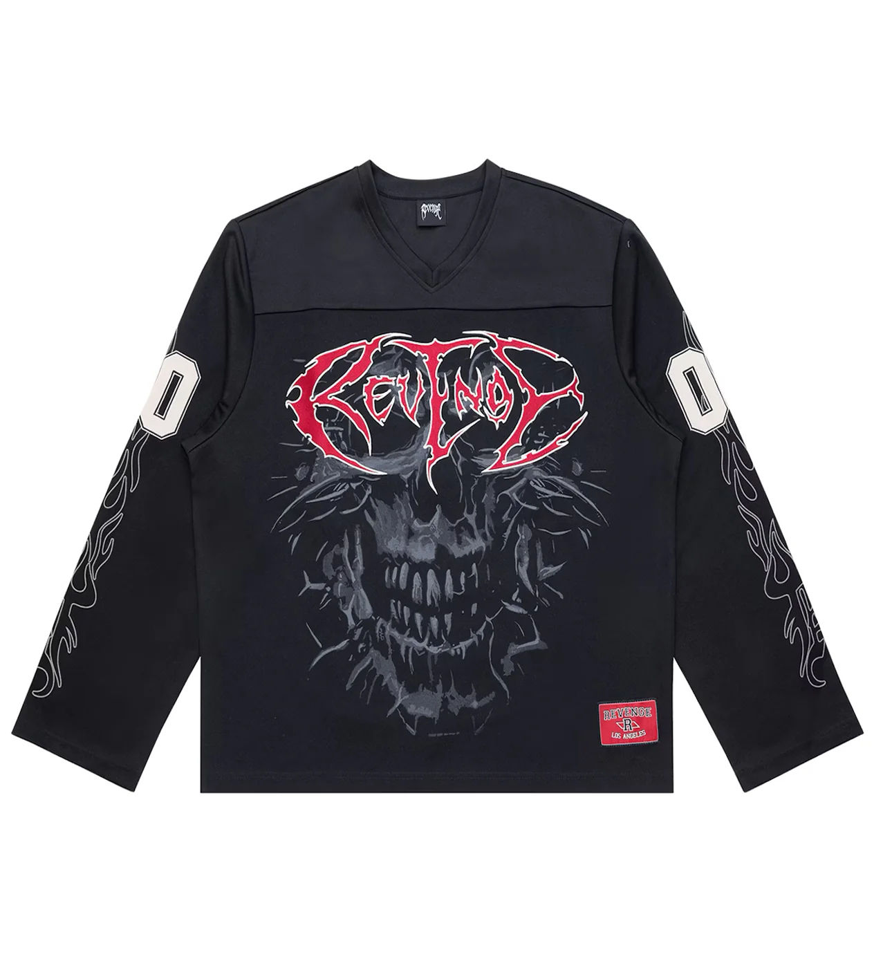 REVENGE SKULL FLAME HOCKEY JERSEY BLACK