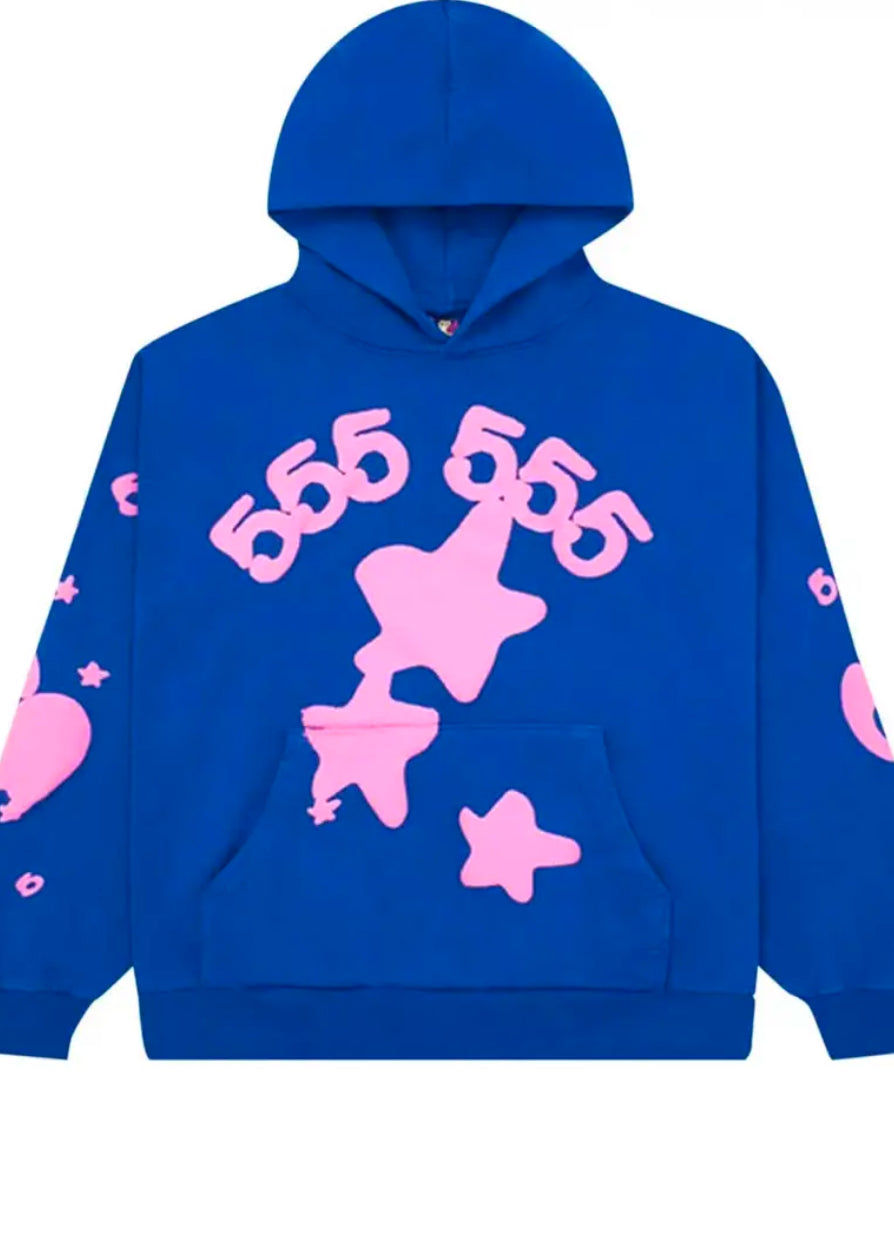 Sp5der Beluga Hoodie Blue/Pink