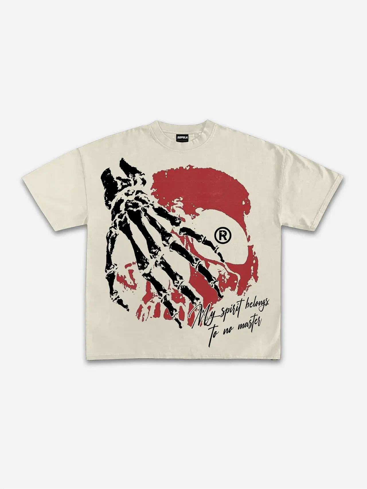 Dark Gothic Large Skull Vintage Graphic T-shirt