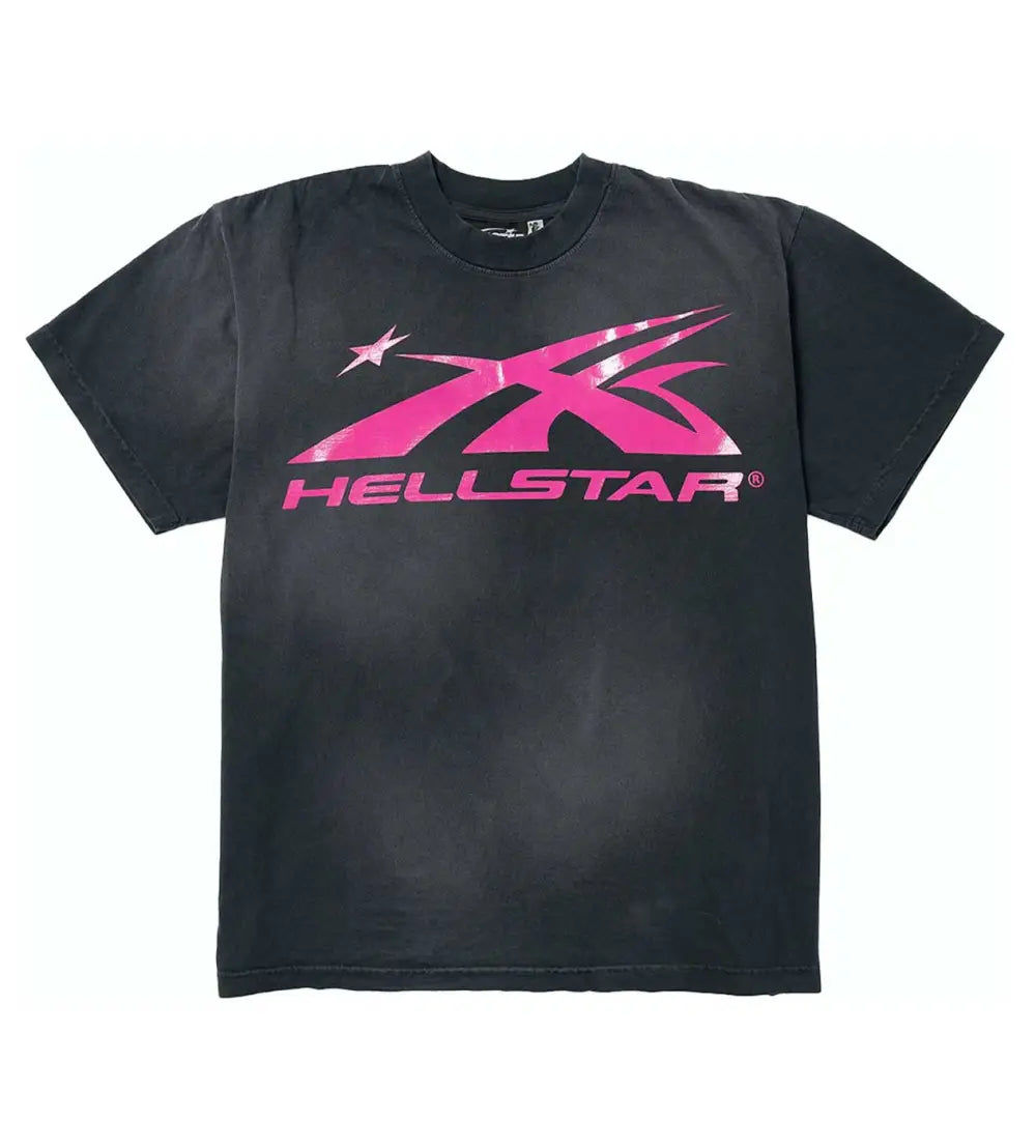 Hellstar Sport Logo Gel Tee Black/Pink