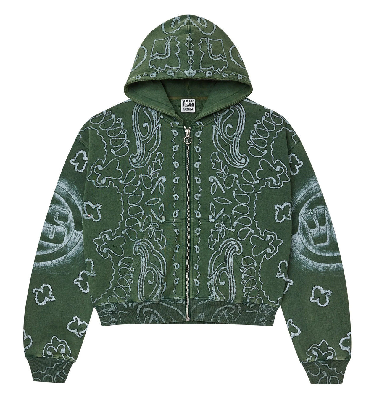 VALE FOREVER FLAG ZIP UP HOODIE GREEN