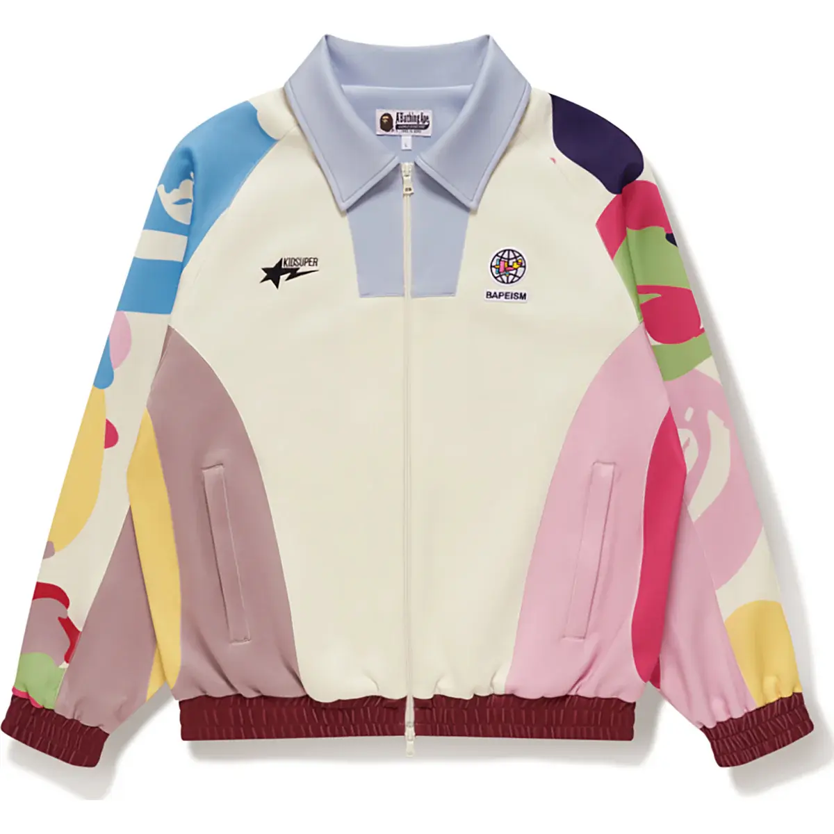 BAPE X KIDSUPER PATCHWORK TRACK JACKET MENS