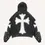 Thumbnail: Cross&Letter Faux Decal Faux Rhinestones Print Slant Pockets Hoodie 