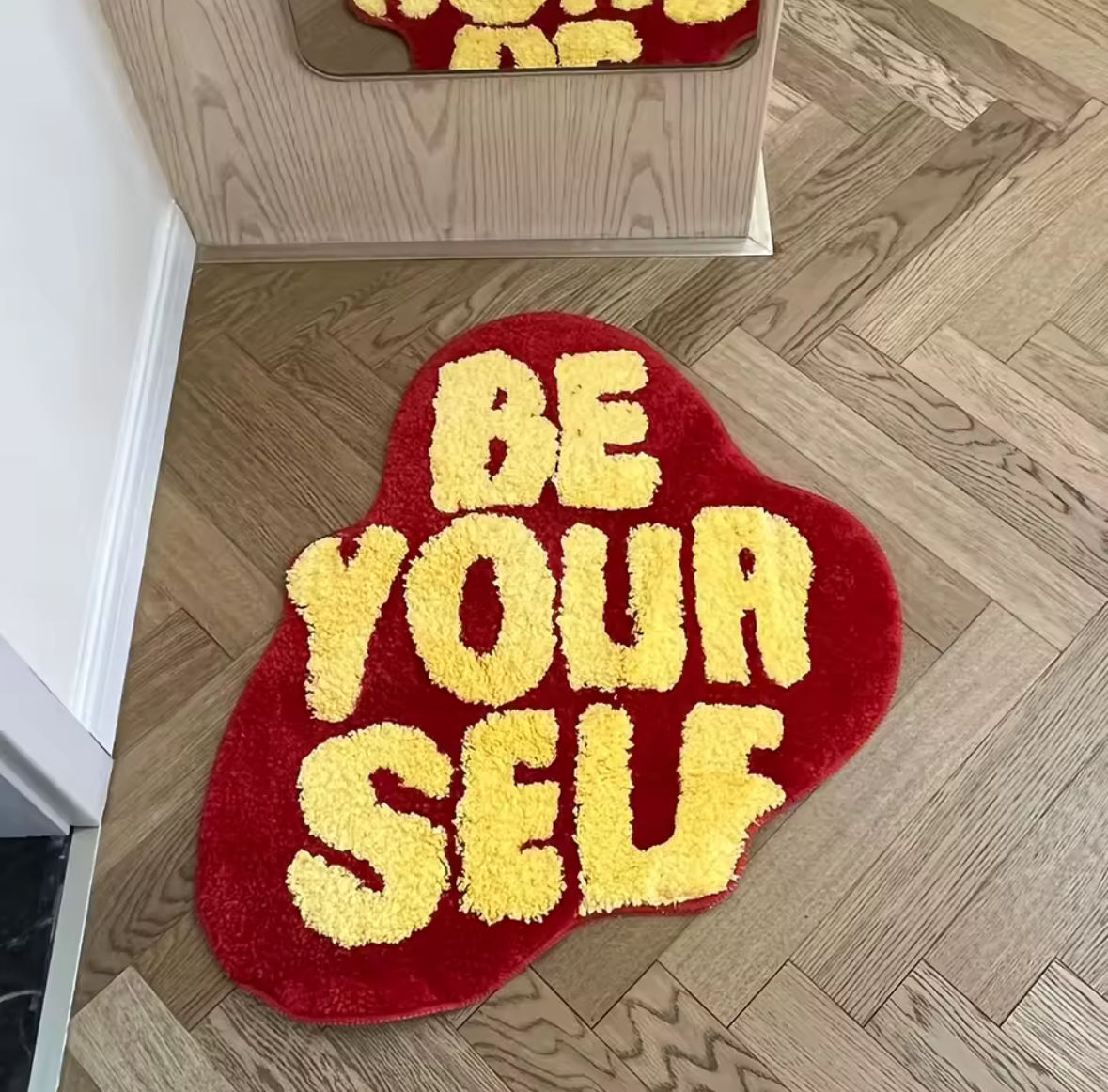 BE YOUR SELF RED/YELLOW RUG